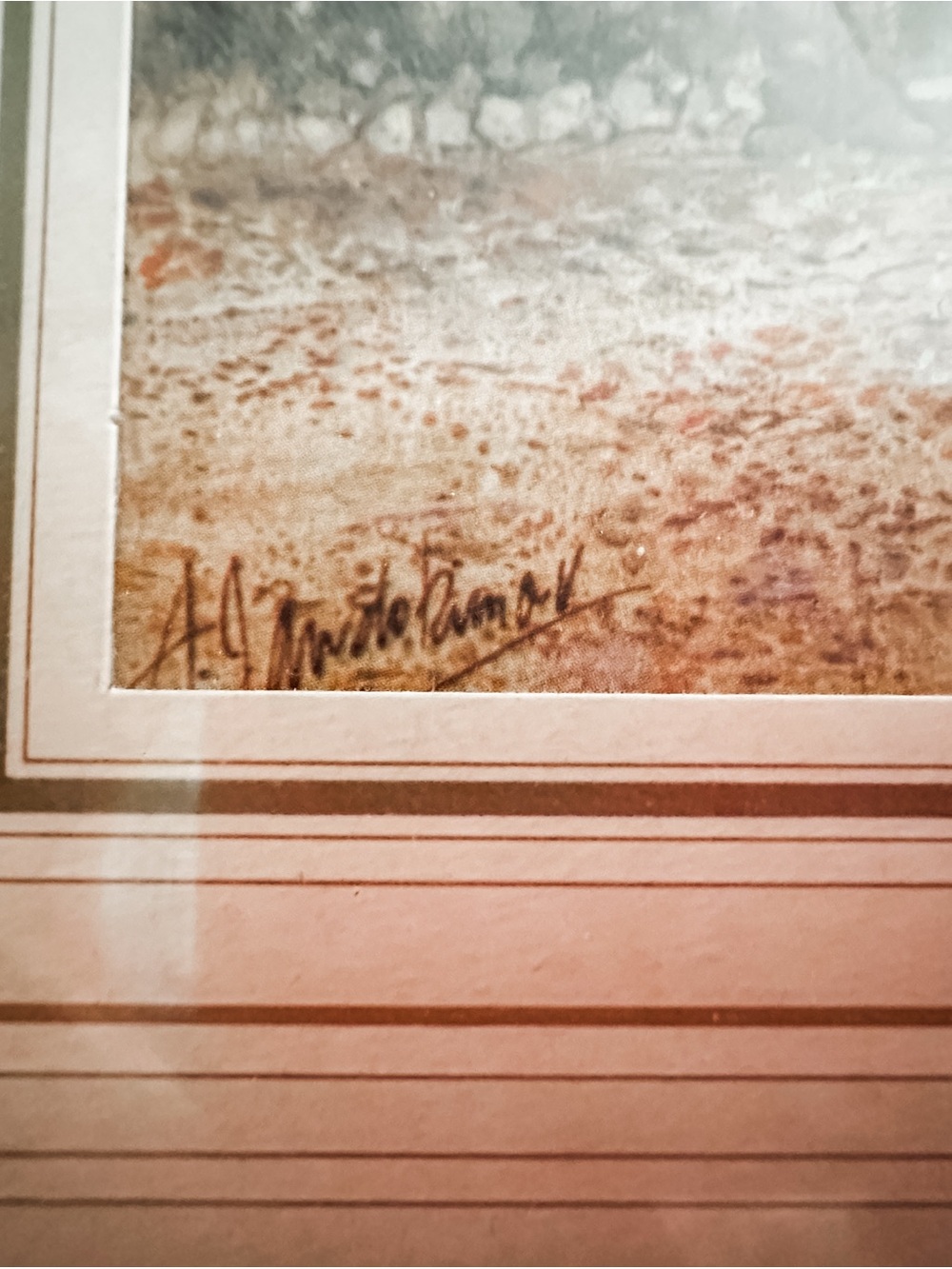 Vintage Alex Jawdokimov Cottage Scene Framed Wall Art - Brown Tones - Picture 2 of 8